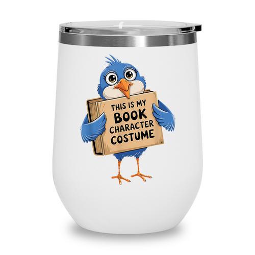 This Is My Book Character Costume Pigeon Kids Reading Wine Tumbler - Bookorys