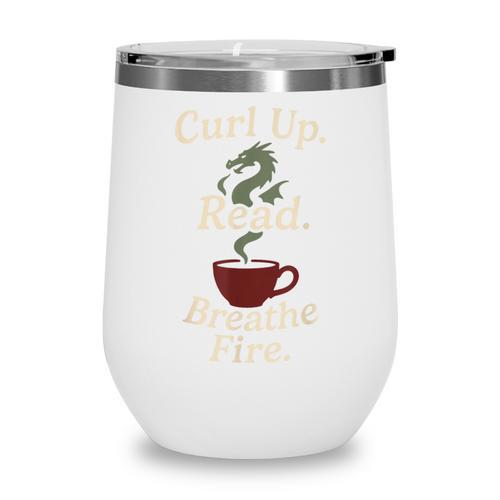 Book Dragon Fantasy Reader Cozy Reading Book Lover Dragon Wine Tumbler - Bookorys
