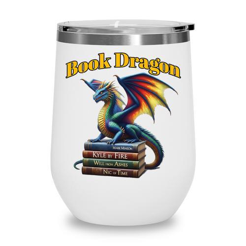 Book Dragon Mark Minson's Books Wine Tumbler - Bookorys
