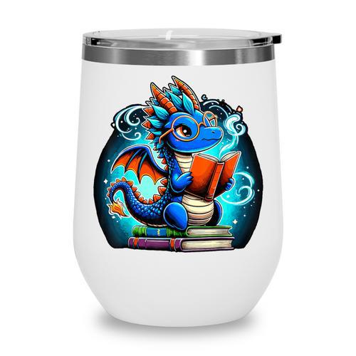 Book Dragon Reading Lover Wine Tumbler - Bookorys AU
