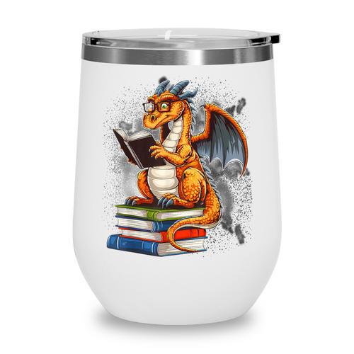 Book Dragon Reading Book Lover Wine Tumbler - Bookorys DE