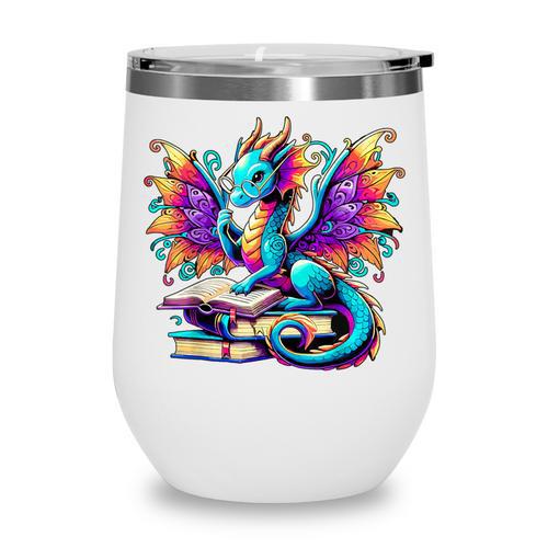 Book Dragon Reading Wine Tumbler - Bookorys CA