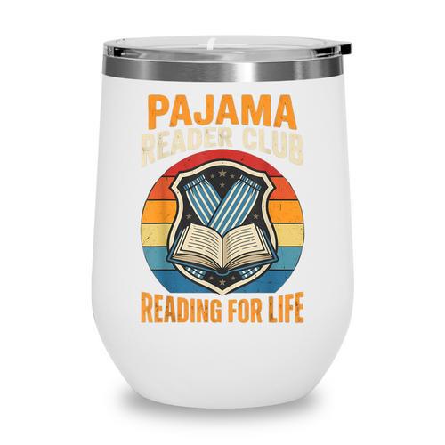 Book And Pajamas Reading Bedtime Wine Tumbler - Bookorys DE