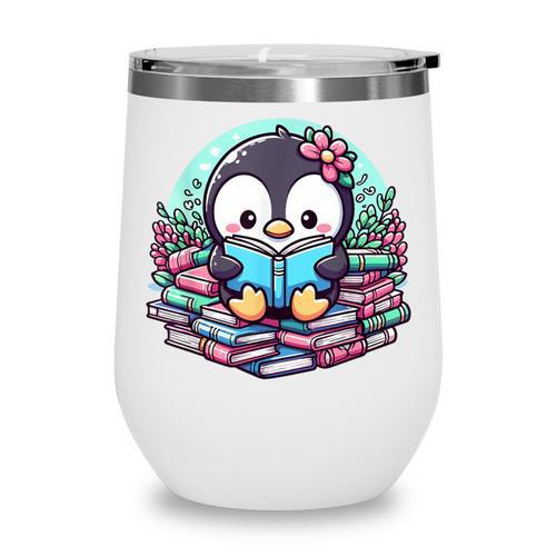Bookish Penguin Heart A Readers Love Penguins Wine Tumbler - Bookorys