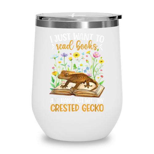 Books And Crested Gecko Owner Crestie Lover Wine Tumbler - Bookorys DE
