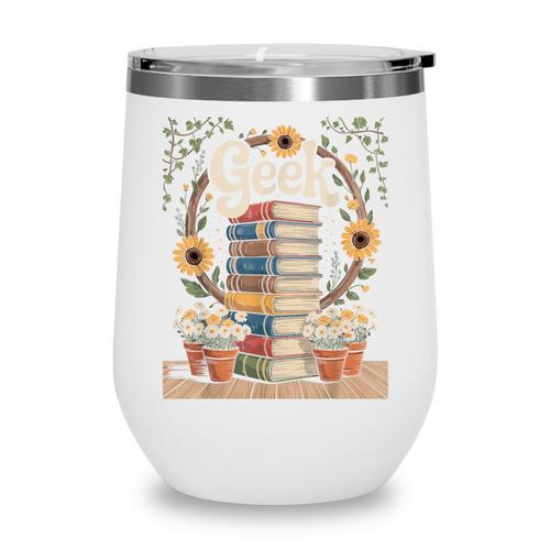 Books Geek Sunflower Floral Cute Vintage Books Reader Lover Wine Tumbler - Bookorys DE