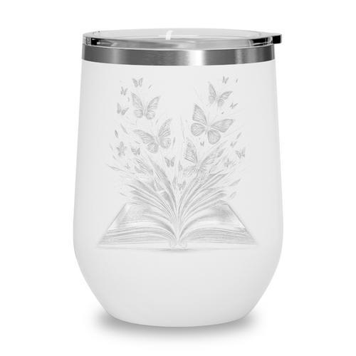 Butterflies And Book Lovers Reading Bookworm Wine Tumbler - Bookorys DE