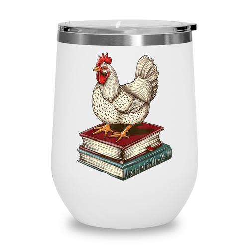 Chicken Books Back To School First Day Of School Boys Girls Wine Tumbler - Bookorys DE