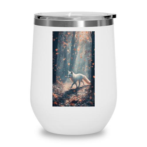 Cottagecore Fox Fox Books Flowers Wildlife Nature Wine Tumbler - Bookorys