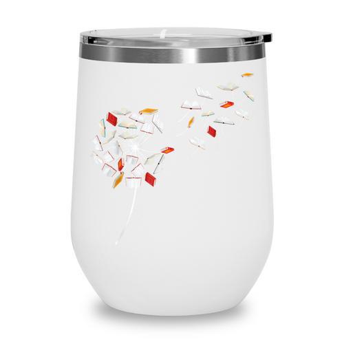 Dandelion Books Book Lover Reading Bookworm Reader Wine Tumbler - Bookorys CA