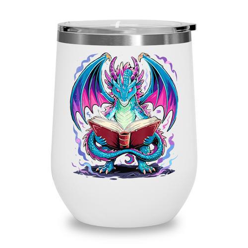 Dragon Reading Book Lover Wine Tumbler - Bookorys DE