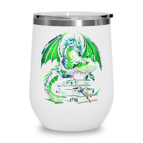 Dragon Reading Books Bookworm Wine Tumbler - Bookorys DE