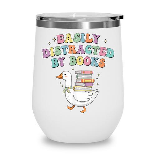 Easily Distracted By Books Silly-Goose Bookish Library Read Wine Tumbler - Bookorys UK