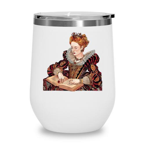 Elizabeth I Reading A Book Wine Tumbler - Bookorys