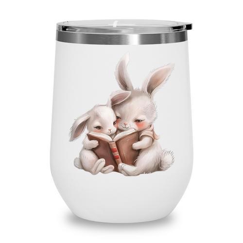 Funny Book Reading Quote For Women And Girls Rabbits Wine Tumbler - Bookorys
