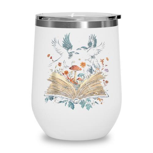 Goblincore Mushroom Cottagecore Aesthetic Book Wine Tumbler - Bookorys UK