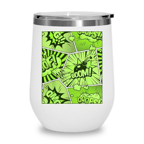 Green Comic Book Green Graphic Wine Tumbler - Bookorys DE