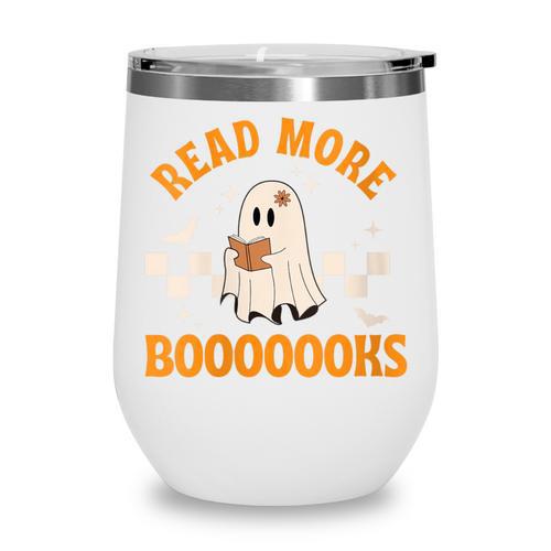 Groovy Halloween Teacher Spooky Read More Book Women Girl Wine Tumbler - Bookorys DE
