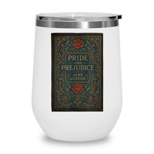 Jane Austen Pride And Prejudice Cover Mr Darcy Book Lovers Wine Tumbler - Bookorys