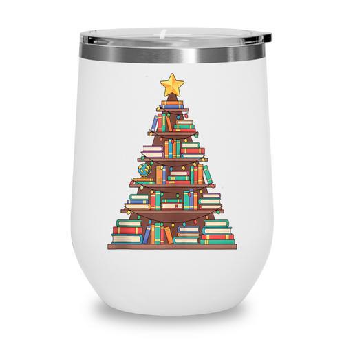 Literary Book Tree Bookish Shelf Art For Avid Readers Wine Tumbler - Bookorys UK