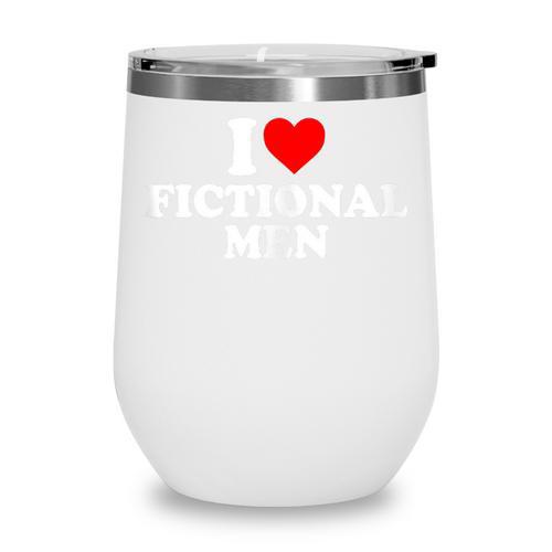 I Love Heart Fictional Men Simple Cute Books Reading Wine Tumbler - Bookorys AU