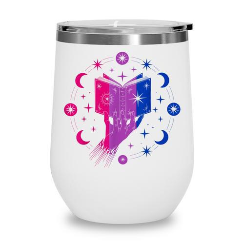 Magic Bi-Pride Book Of Cosmic Energy Wine Tumbler - Bookorys
