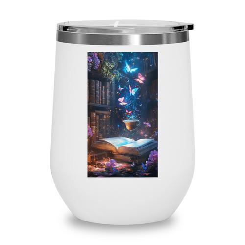 Magic Books Butterflies Fantasy Nature Tea Enchanting Wine Tumbler - Bookorys DE