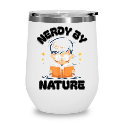 Nerdy By Nature Chibi Cute Book Lover Wine Tumbler - Bookorys