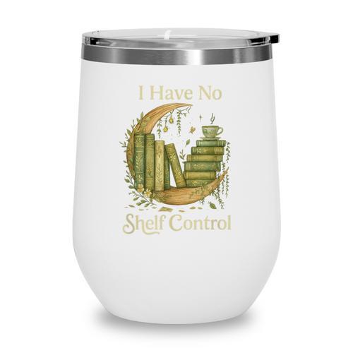 I Have No Shelf Control Moon Books Cottagecore Wine Tumbler - Bookorys