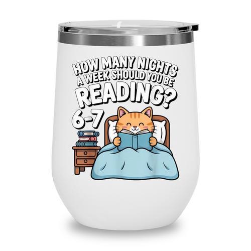 Orange Cat Reading Book 67 Six Seven Meme Wine Tumbler - Bookorys DE