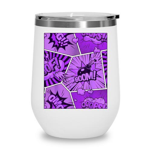 Purple Comic Book Purple Color Graphic Wine Tumbler - Bookorys DE