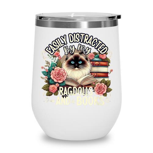 Ragdoll Lover Ragdoll Cat Ragdolls And Books Wine Tumbler - Bookorys