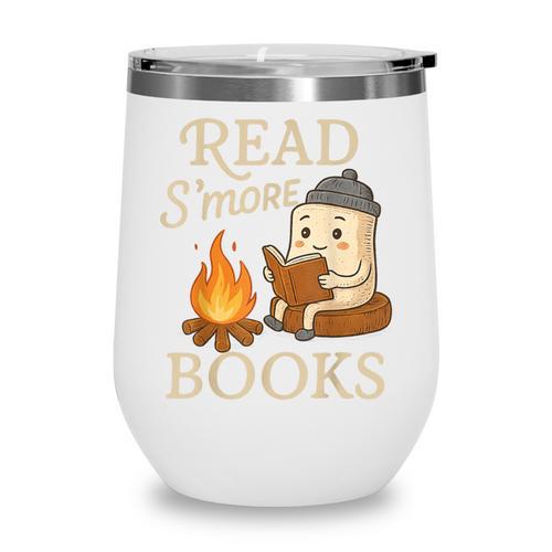 Read S'More Books Campfire Reading Book Lovers Camper Wine Tumbler - Bookorys DE