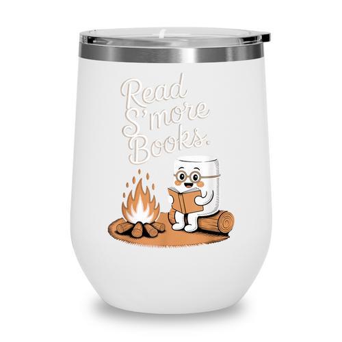 Read S'More Books Camping Outdoors Reading Campfire Smores Wine Tumbler - Bookorys DE