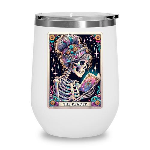 The Reader Tarot Card Women Book Lover Librarian Read Wine Tumbler - Bookorys DE