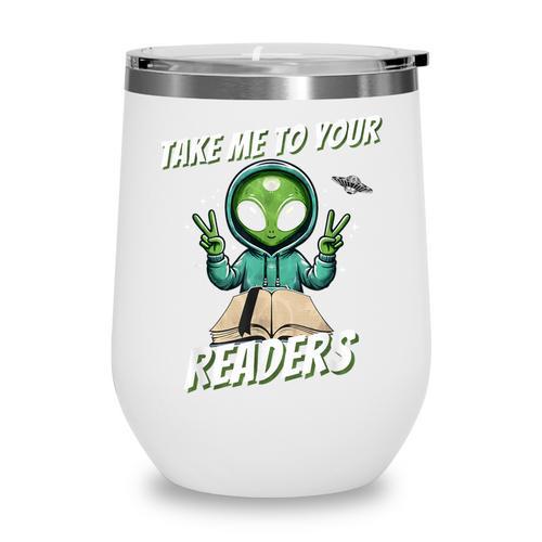 Take Me To Your Readers Across America Read More Books Wine Tumbler - Bookorys DE