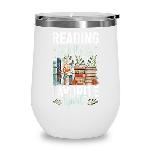 Reading Is My Favorite Sport Bookworm Wine Tumbler - Bookorys CA
