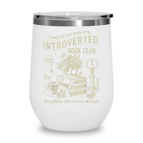 Retro Proud Anti Social Member Of Introverted Book Club Wine Tumbler - Bookorys DE