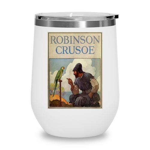 Robinson Crusoe Book Cover 1920 Wine Tumbler - Bookorys DE