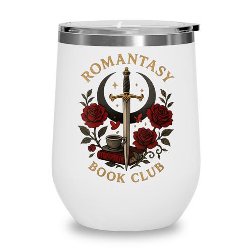 Romantasy Book Club Coffee Sword Roses Wine Tumbler - Bookorys AU
