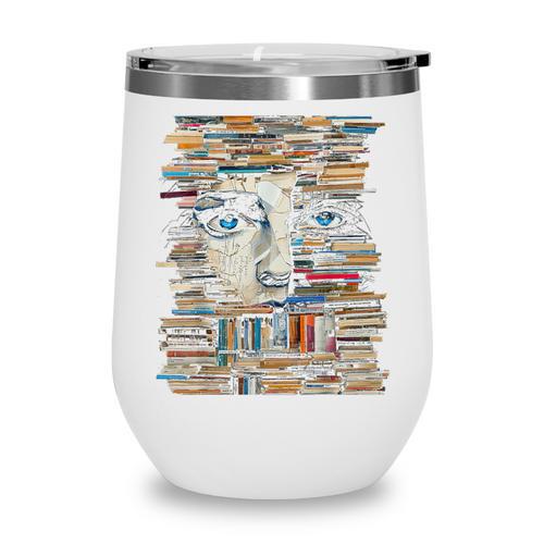 RtY Book Man Graphic Eyes Colorful Art Small Wine Tumbler - Bookorys