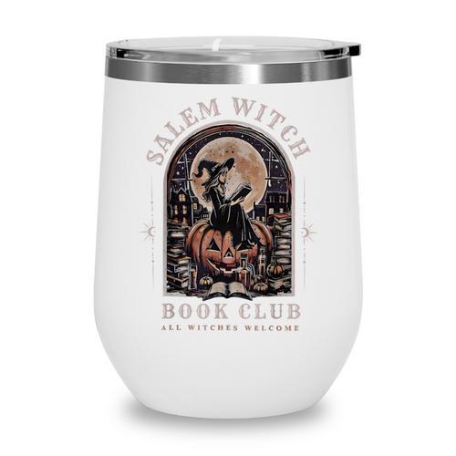 Salem Witch Book Club All Witches Welcome Spooky Halloween Wine Tumbler - Bookorys
