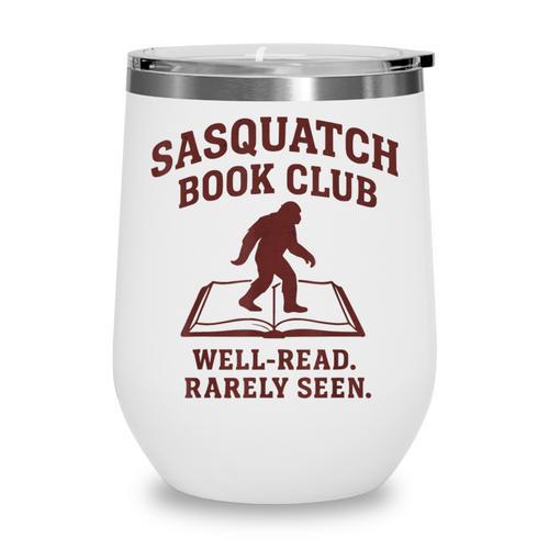 Sasquatch Book Club Bigfoot Reading Cryptid Vintage Wine Tumbler - Bookorys DE