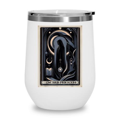 Tarot Cards Guide Book Esoteric Mysticism Clothing The High Priestess -Adults Small Classic Fit Short Sleeve Wine Tumbler - Bookorys