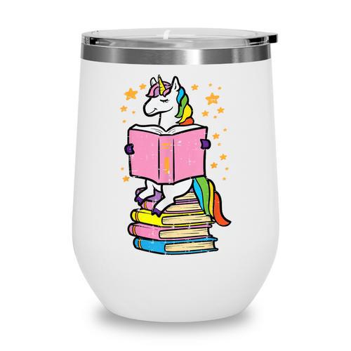 Unicorn Read Reading Book Librarian America Girls Women Wine Tumbler - Bookorys DE
