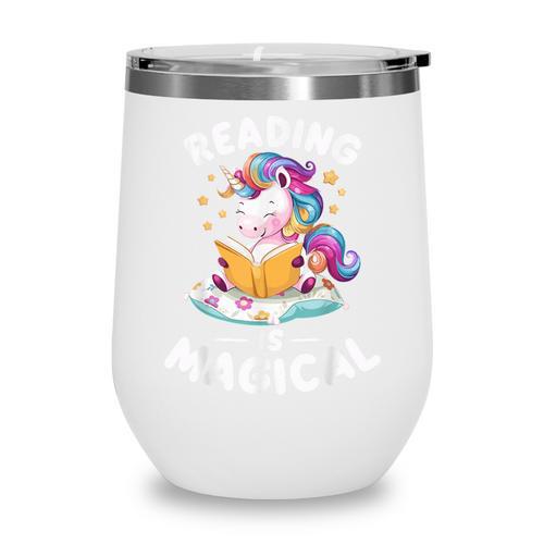 Unicorn Teacher Reading Is Magical Book Wine Tumbler - Bookorys CA