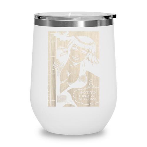 Vintage Vampire Bat Vampire Pin Up Girl Horror Comic Book Wine Tumbler - Bookorys
