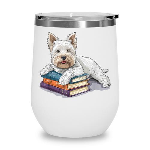 West Highland Terrier Books Dog Breed Westie Wine Tumbler - Bookorys