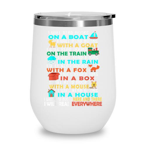 I Will Read Books On A Boat Kids Reading Read Books Wine Tumbler - Bookorys