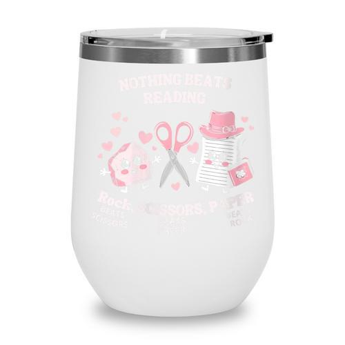 Women's Nothing Beats Reading Book Lover Statement Wine Tumbler - Bookorys